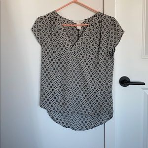 Black And White Pattern Work Shirt